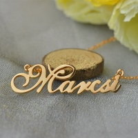 Custom Nameplate Necklace 18K Rose Gold Plated