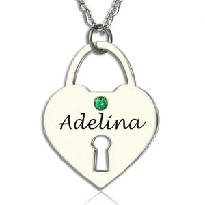Romantic Personalized Heart Keepsake Pendant with Name Sterling Silver