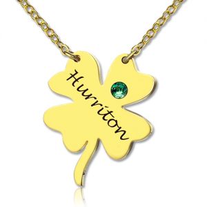 Good Luck Thing: Clover Name Necklace 18k Gold Plated