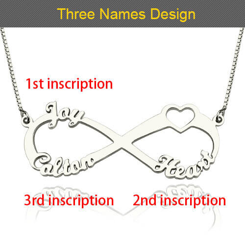 Custom Engraved Sterling Silver Infinity Name Necklace