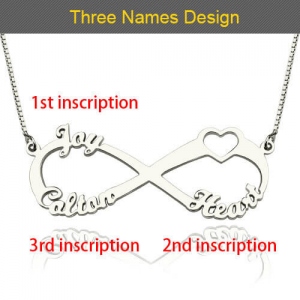 Sterling Silver exquisite Custom Engraved Infinity Name Necklace