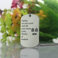 Father's Day Gift: Titanium Steel Dog Tag Name Necklace