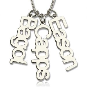 Distinctive Vertical Bar 1-6 Names Optional Necklace for Mom
