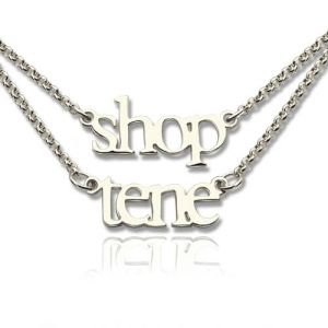Sterling Silver Double Layer Mini 2 Names Necklace