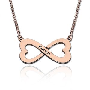Good-looking Personalized Rose Gold Infinity Heart-Shaped Name Necklace