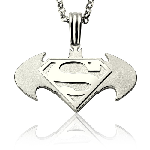 Fio para o pai Batman v Super-Homem personalizado em prata de lei