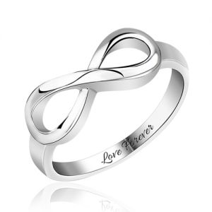 Charming Engravable Sterling Silver Infinity Symbol Ring