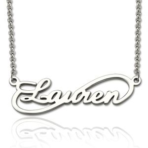 Unique Infinity Style Name Necklace Sterling Silver