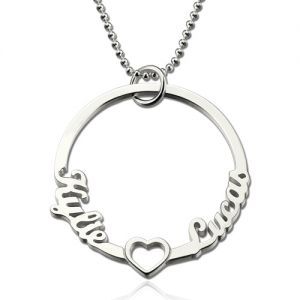 Personalisierte "Kreis des Lebens"-Halskette mit Herz