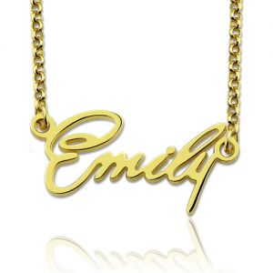 Personalized Tiny Name Necklace Gold Plated Silver