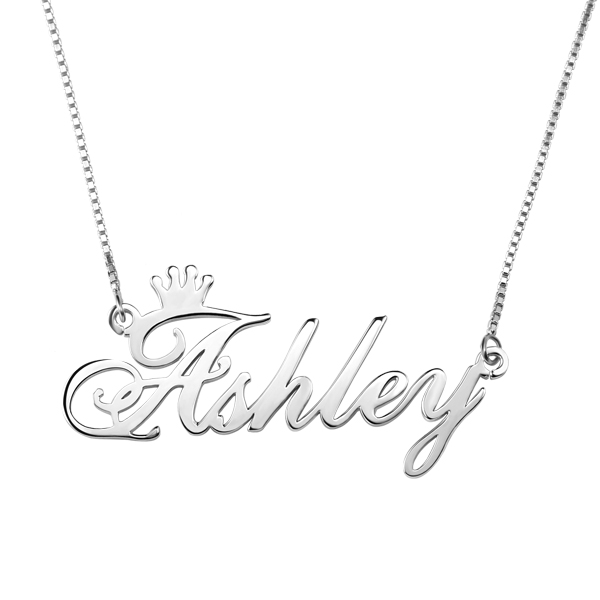 Personalized Stylish Name Necklace In Silver
