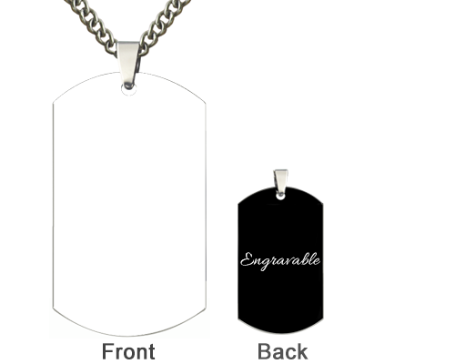 men's photo engraved dog tags