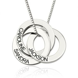 Engraved Russian Ring Necklace Sterling Silver