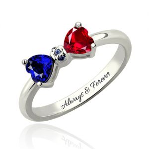 Two Stone Ring Personalized with Saying