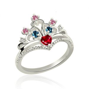 Prinzessin KrEiner Ring mit multi- Geburtssteinen  Rosa Gold