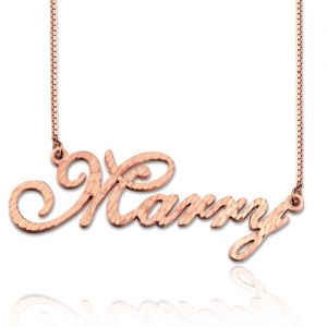 Collana con nome stile corsivo CNC in oro rosa