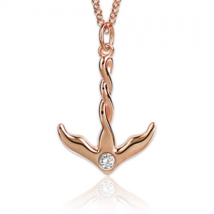 Anchor Birthstone Necklace Gold In Rose Gold