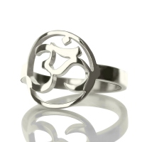 Personalized Om Yoga Ring Sterling Silver