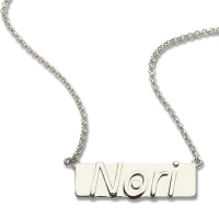  Raised Nori Letter Name Bar Necklace
