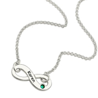 Infinity Birthstone Name Necklace