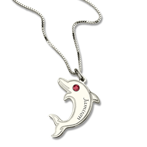 dolphin birthstone necklace