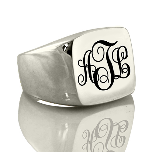 Personalized Ring Sterling Silver with Monogram