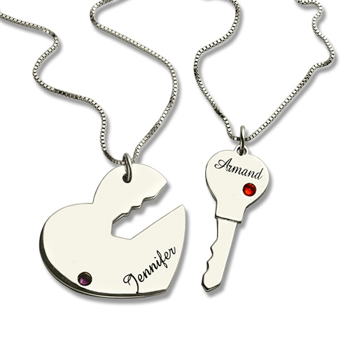 Key to My Heart Name Pendant Set For 