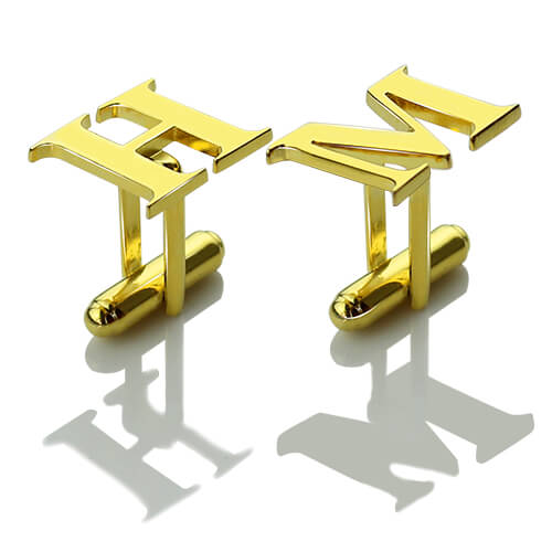 Best Initial Cufflinks 18k Gold Plated