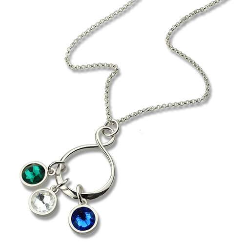 Personalized Infinity Birthstone Charm Necklace - GetNameNecklace