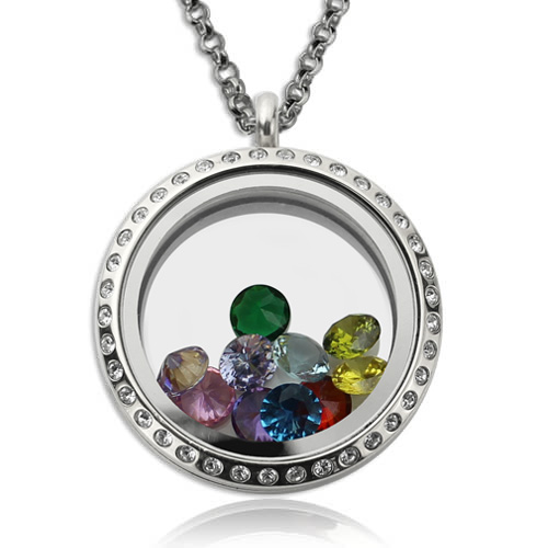 floating birthstone locket