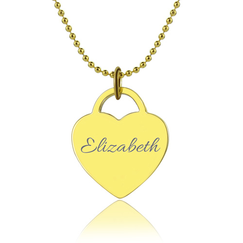 Engraved Name Heart Class Of…Graduate Necklace 18k Gold Plated