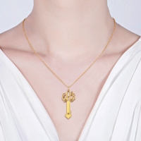 18K Gold Plated Key Monogram Initial Necklace