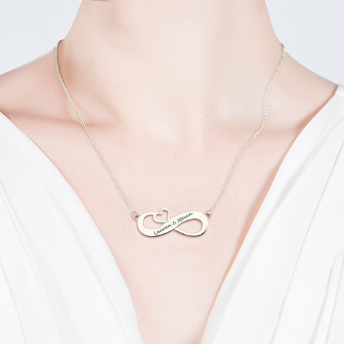 Couple's Infinity Necklace with Birthstones - MYKA