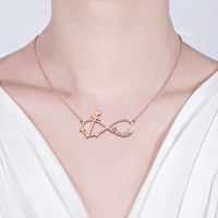 Forever Love Infinity Anchor Name Necklace In Rose Gold