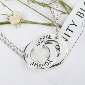 two circle name necklace
