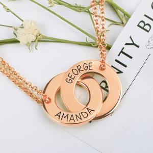 two circle name necklace