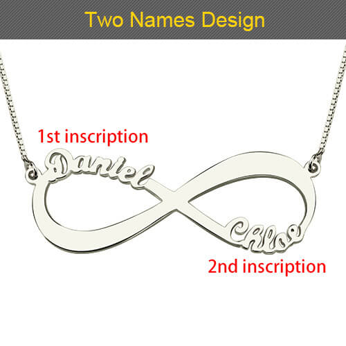 Custom Engraved Sterling Silver Infinity Name Necklace