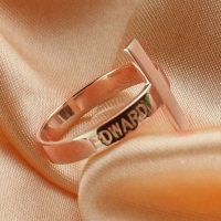 Custom Engraved Name Cross Ring Rose Gold Plated 925 Silver