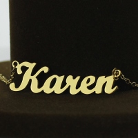 Solid Gold Karen Style Name Necklace