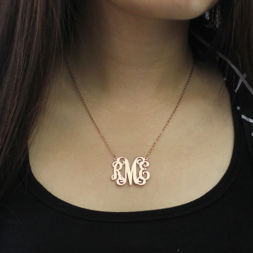 Sterling Silver 3-Initial Small Monogram Necklace - 8814818 | HSN