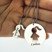 engraved mother daughter necklace