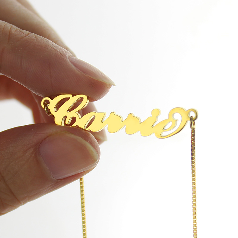 Gold Sex and The City Carrie Name Necklace Box Chain - GetNameNecklace