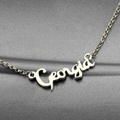 Collana con nome personalizzato in argento 925 bianco - Domar Jewels