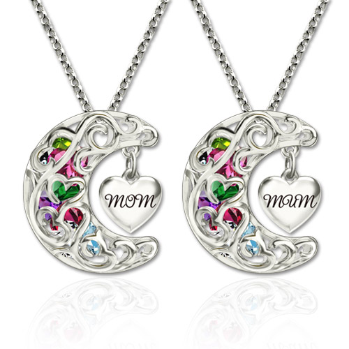 3 birthstone necklace for mom