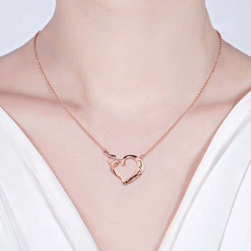 Infinity Love Heart Necklace With Birthstones for Sisters