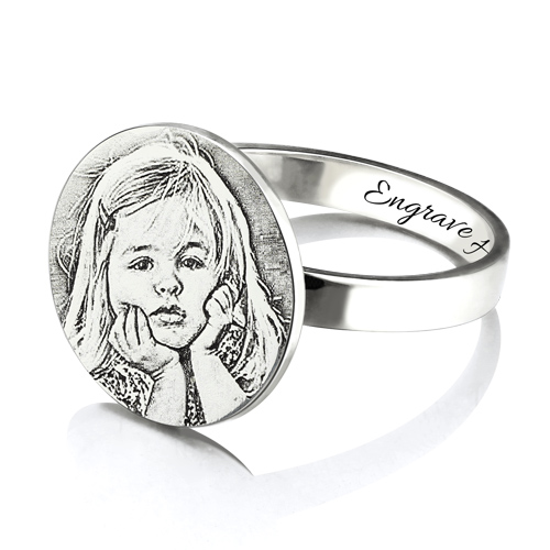 photo engraved ring