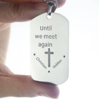 Titanium Steel Remembrance Dog Tag Name Necklace