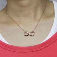 Rose Gold Engraved Infinity Name Necklace