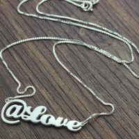 Twitter At Symbol Name Necklace Sterling Silver