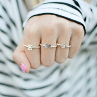 Stackable Midi Initial Ring Sterling Silver